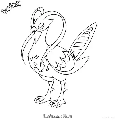 Free printable Unfezant Male Coloring Page - Free Printable Pokemon Coloring Sheets coloring page